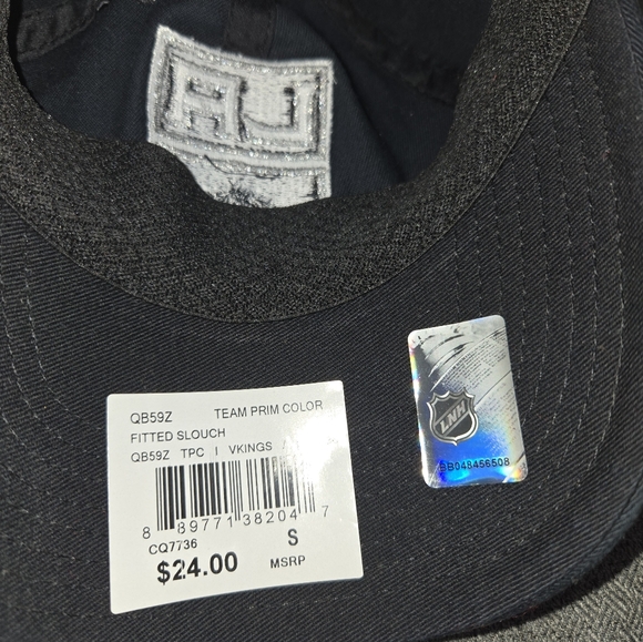 Los Angeles Kings NHL Adidas Team Logo Black Fitted Slouch Cap Hat New - Picture 5 of 7